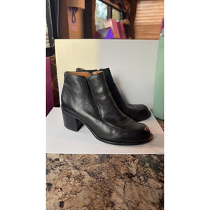 Franco Sarto Black Leather Ankle Boots